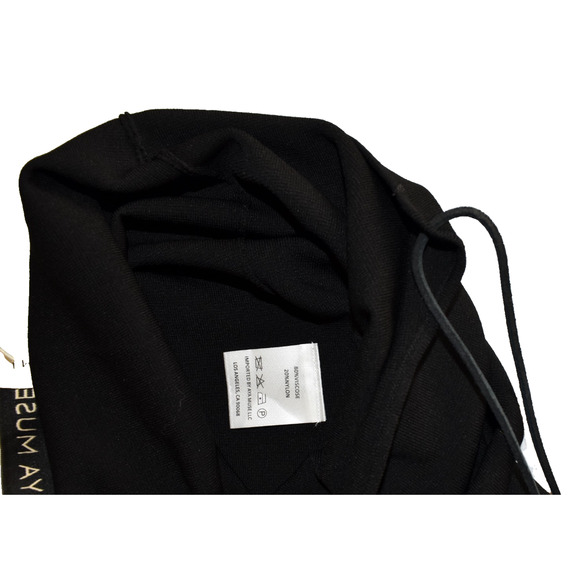 C0 NWT AYA MUSE Black Back Ties Halter Drawstring Slit Side Evening Dress Size M - Picture 5 of 5